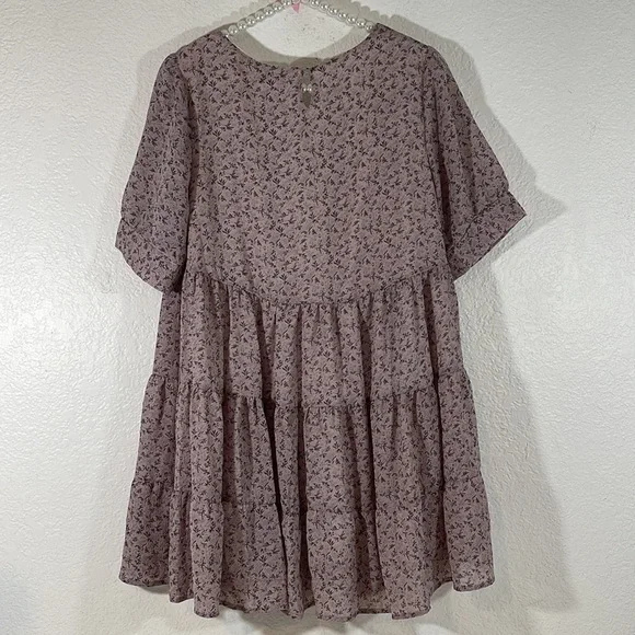HAZEL Alison Lilac Flowy Lined Mini Dress Size Medium New - Picture 5 of 10